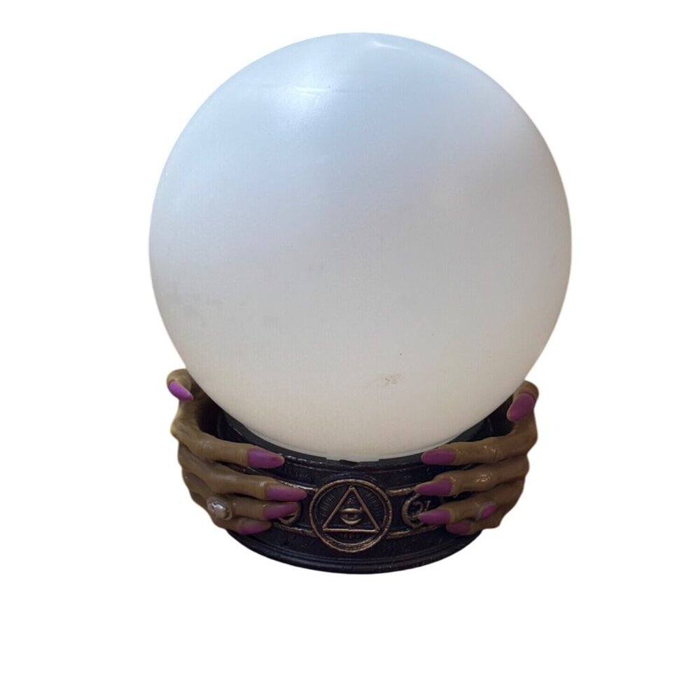 Halloween Mystic Crystal Ball Lamp With Witch Hands & LED Light